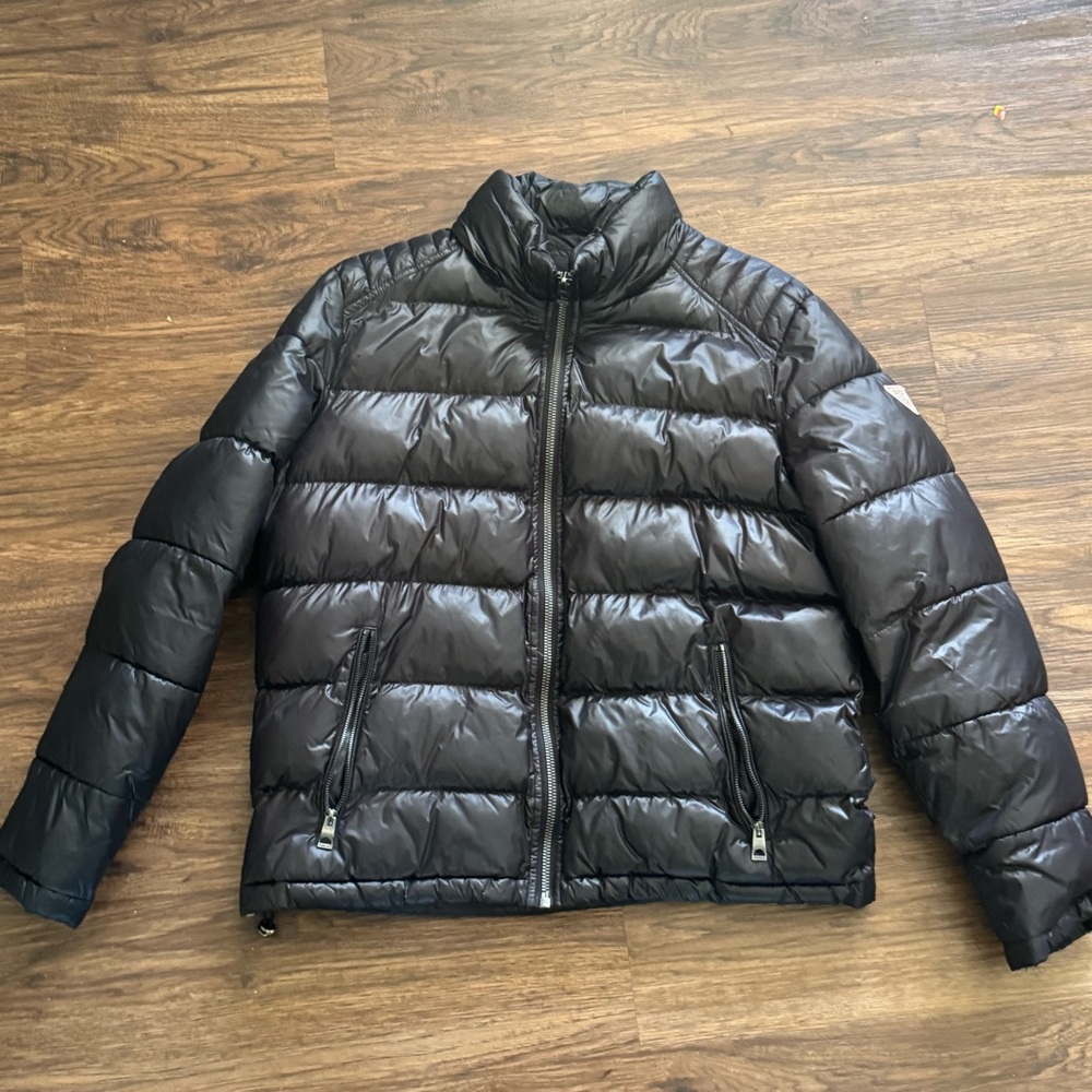 GUESS USA Black Quilted Puffer Jacket (Size XL)